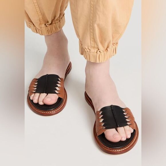 Ulla Johnson Ameya Twisted Contrast Slide Sandals size 39 - Picture 2 of 12